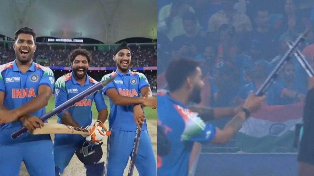 Stumps turn dandiya sticks for Kohli-Rohit, Jadeja breaks into Gangnam Style dance