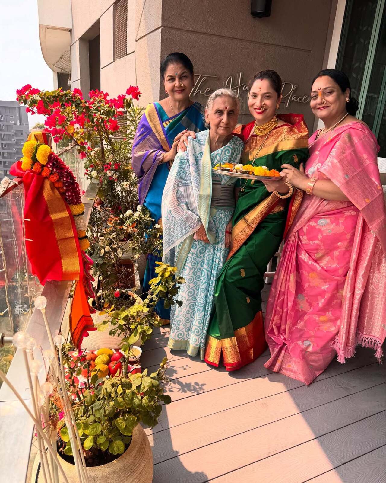 Ankita poses with the women in her family