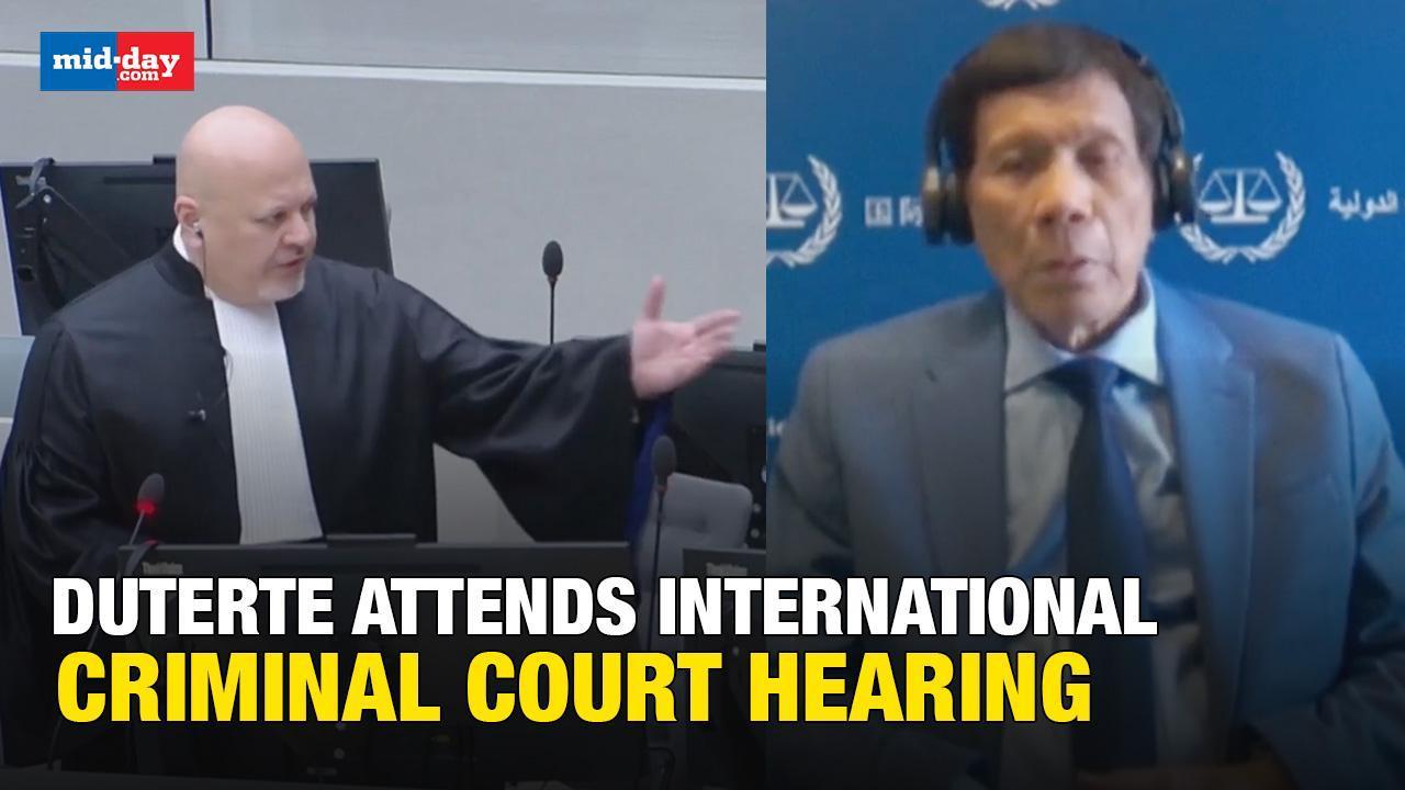 Former Philippine President Rodrigo Duterte appears for hearing at ICC