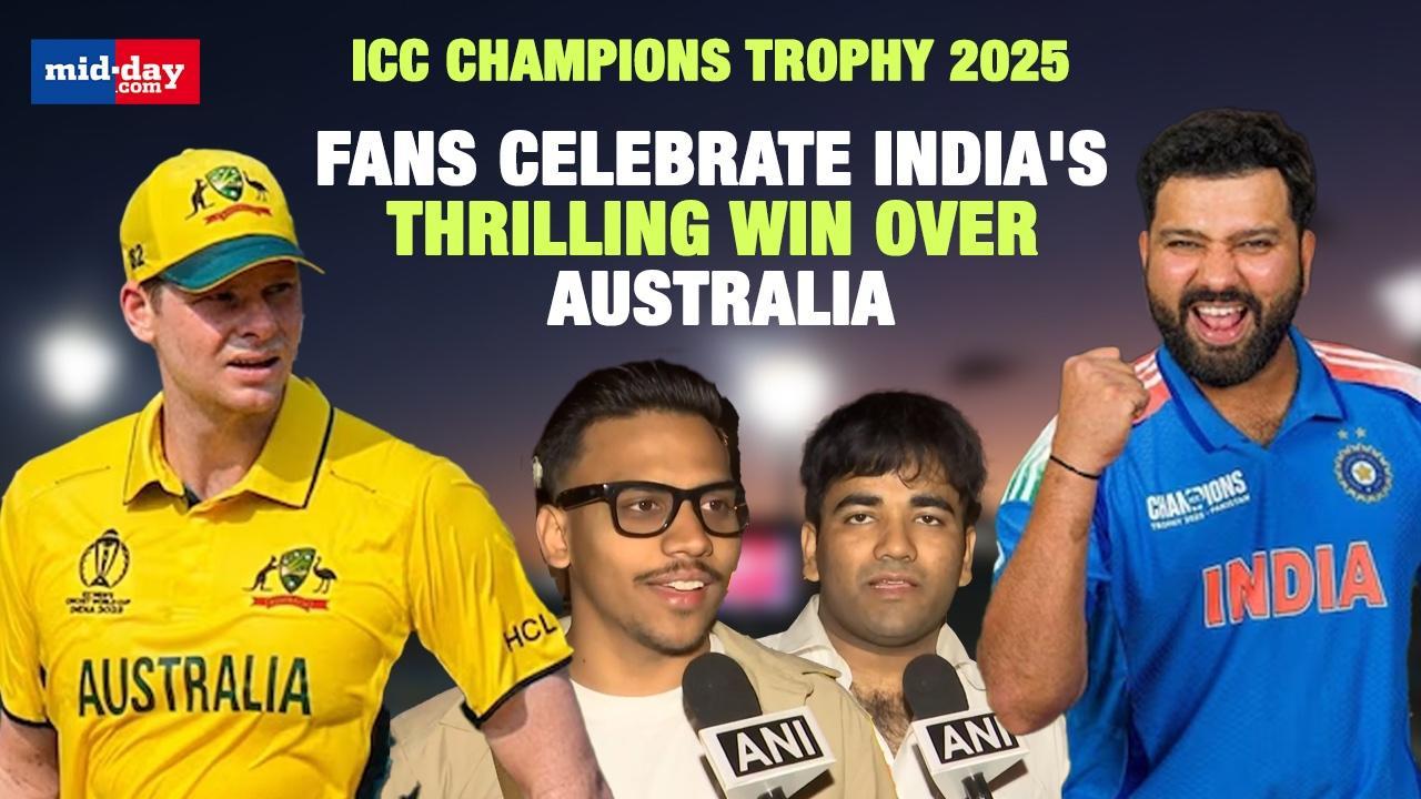 India defeats Australia ICC Champions Trophy semi-final, elated fans celebrate!