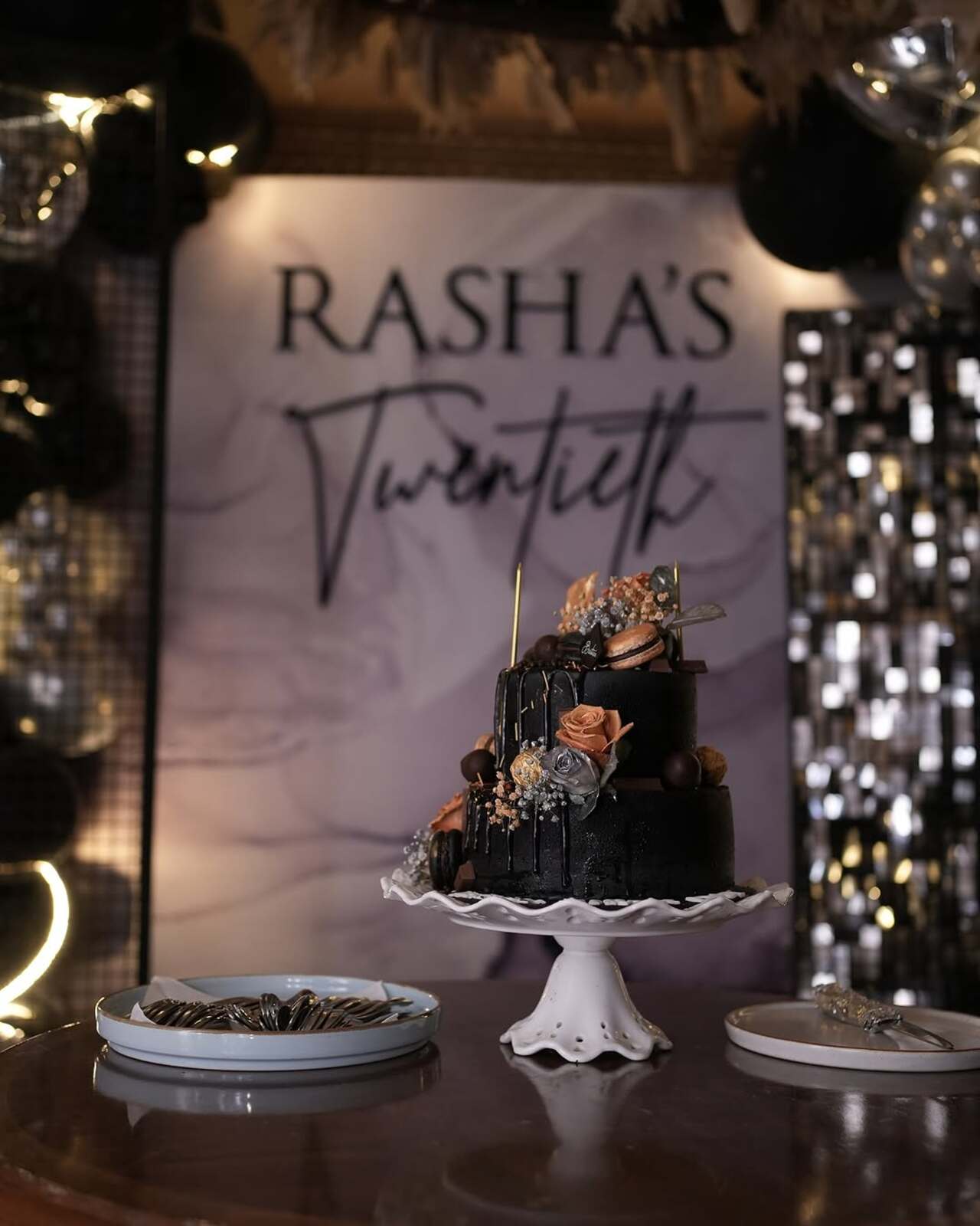 Rasha was also treated with a decadent chocolate cake which looked absolutely delicious. 