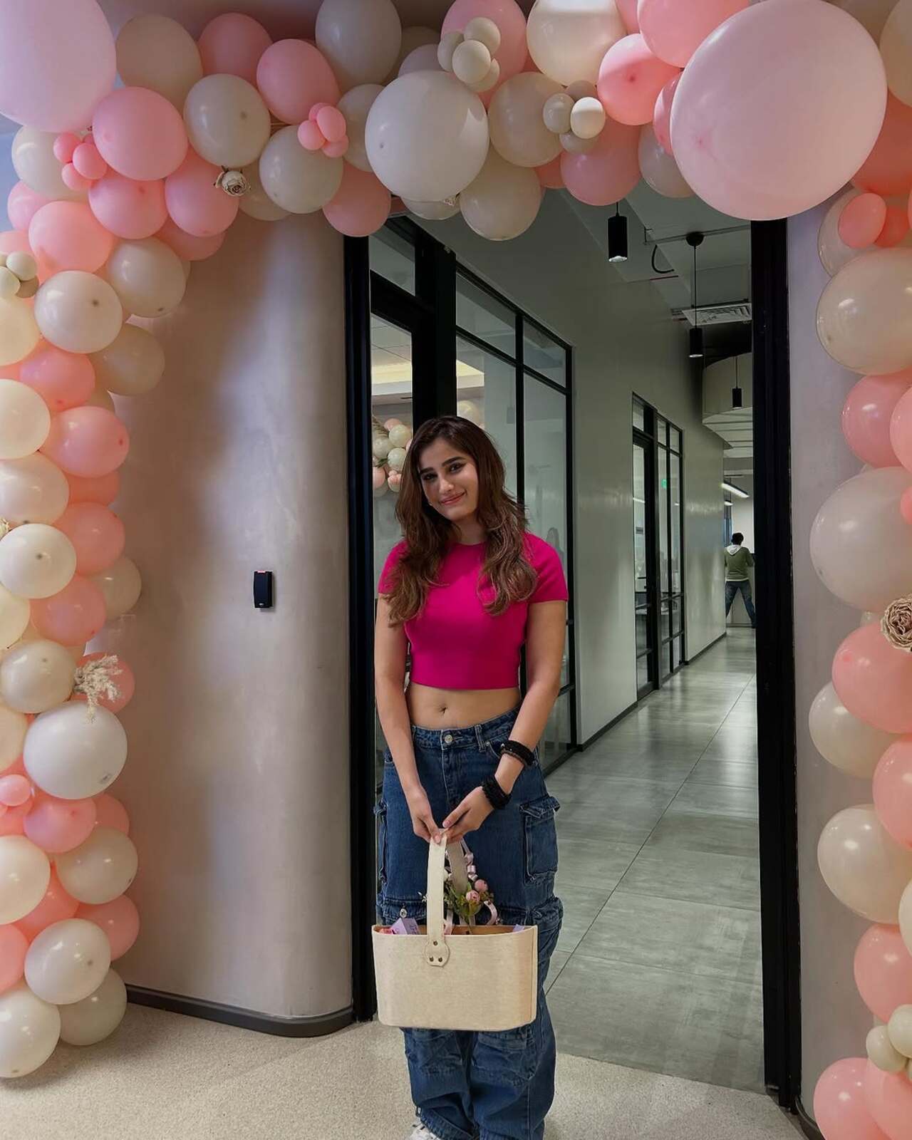 Rasha, who is also associated with a beauty brand received a surprise from her work colleagues. 