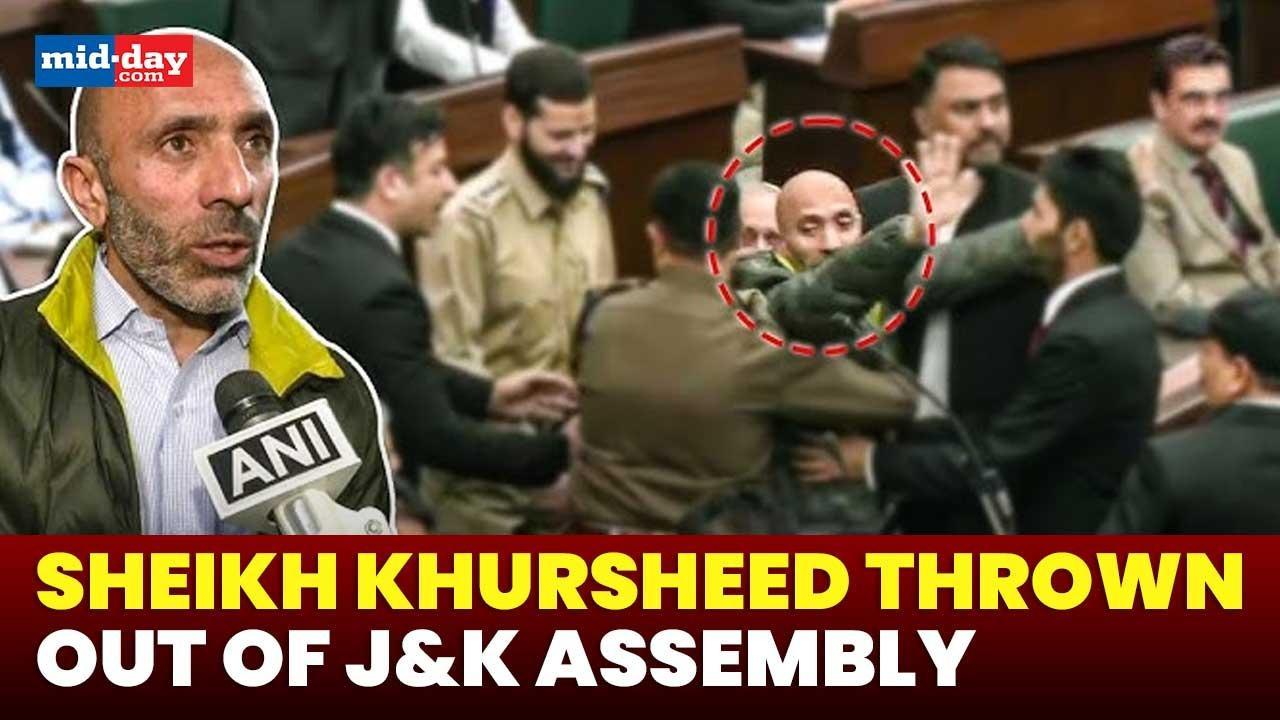 Sheikh Khursheed marshalled out from J&K Assembly - Watch dramatic visuals
