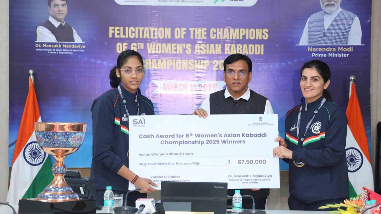 Indian women’s kabaddi champions receive grand honour from Sports Minister