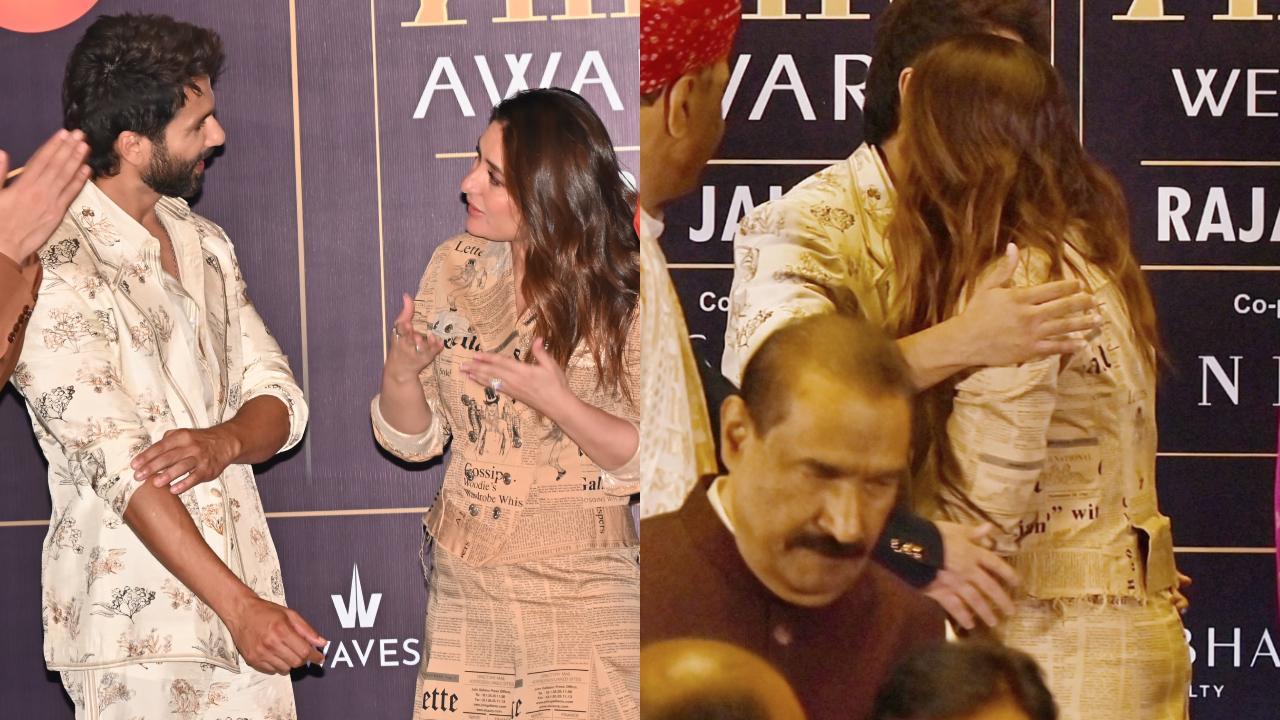 Watch! Ex-lovers Kareena Kapoor and Shahid Kapoor spotted hugging at an event