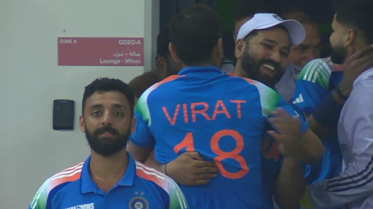 Arguably the most heartwarming moment of the match, Virat Kohli is spotted embracing Rohit Sharma in a poignant display of camaraderie after Hardik Pandya’s late cameo steered India to the Champions Trophy final.