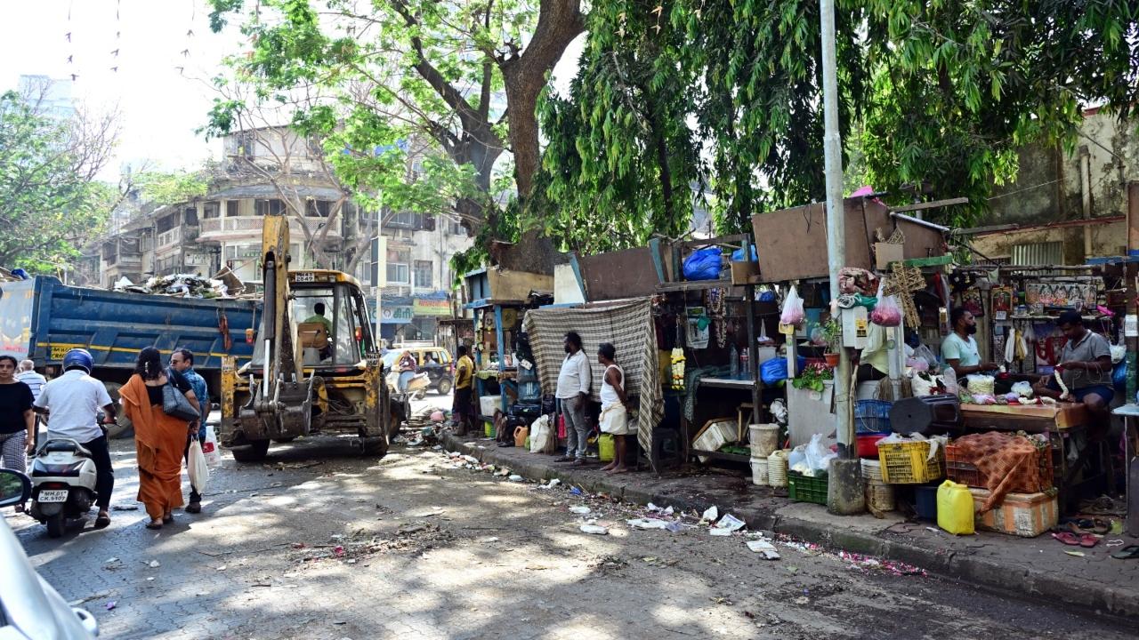 The civic officials said that the market has seen a steady increase in illegal encroachments which were demolished on Thursday