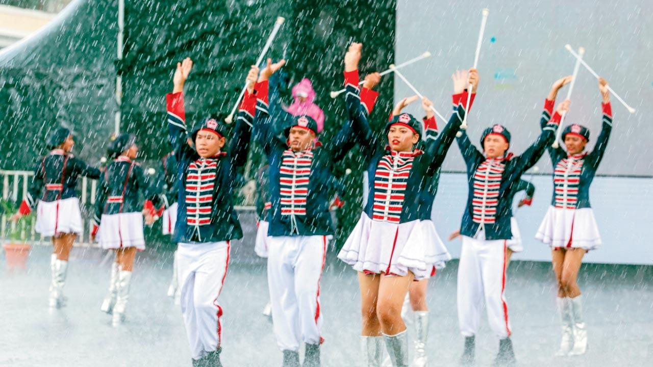 Mauritius National Day parade underway, in Port Louis, amid heavy rain