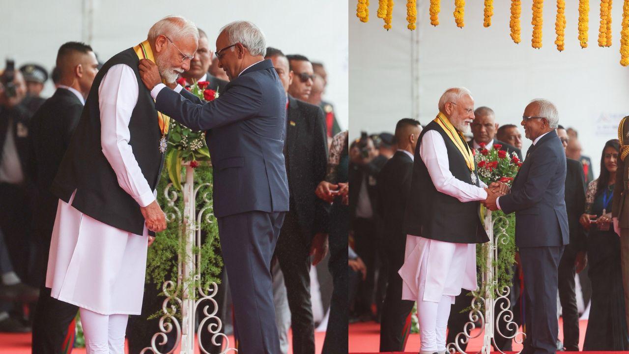 He also received Mauritius' highest honour, the Grand Commander of the Order of the Star and Key of the Indian Ocean, calling it a tribute to the centuries-old cultural and historical bonds of kinship between the two nations