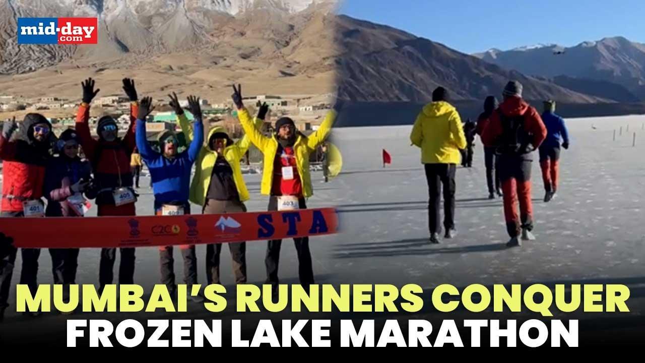 Mumbaikars conquer the world’s highest frozen lake marathon at Pangong Lake
