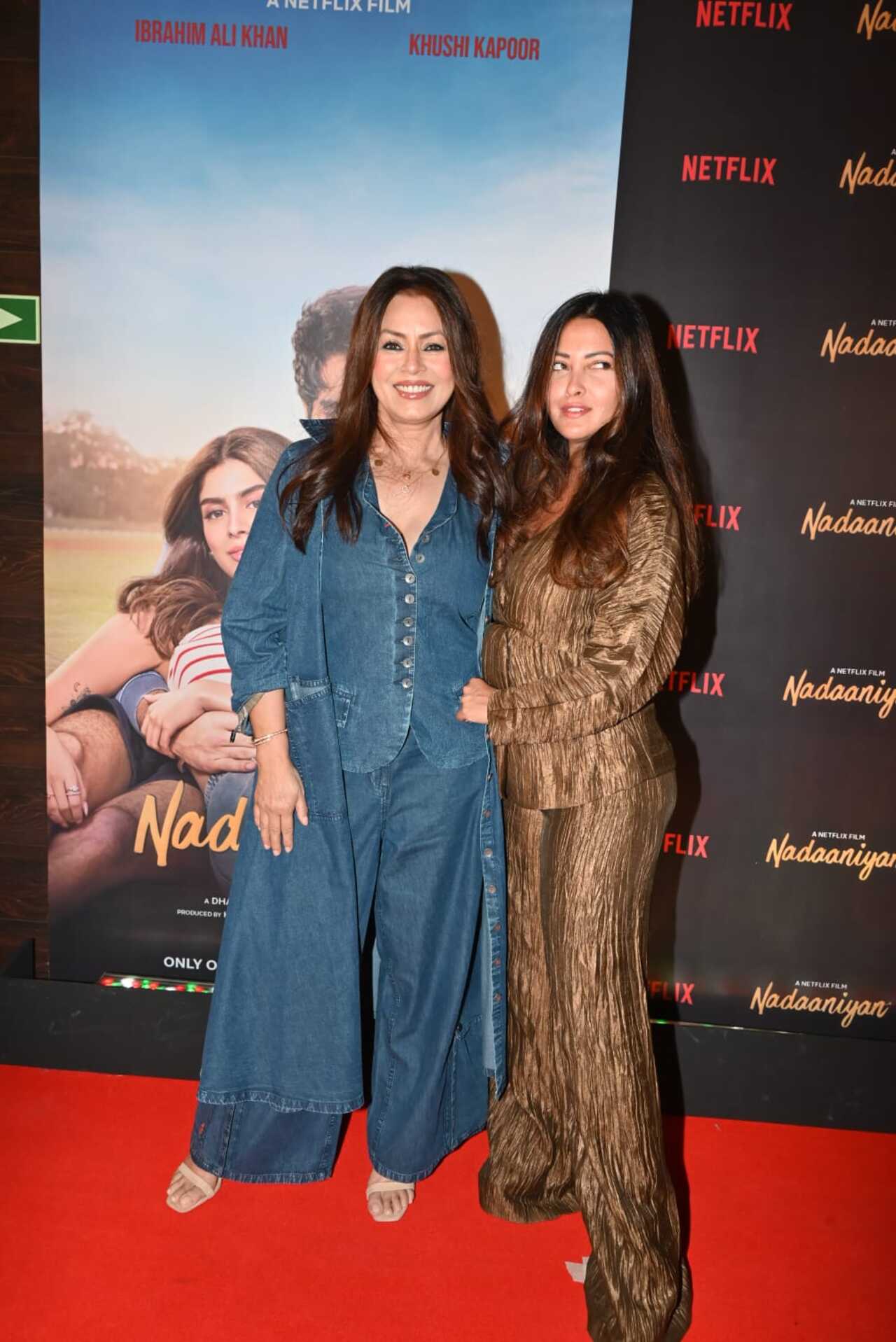 Actress Mahima Chaudhary was all smiles as she graced the screening of her upcoming film Nadaaniyan