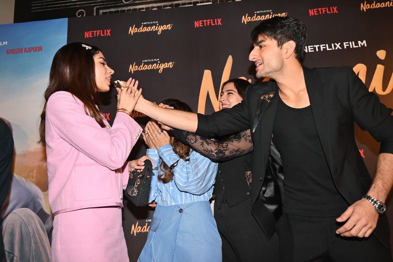 Ibrahim also cut his birthday cake at the screening. He was seen surrounded by his sister Sara and co-star Khushi