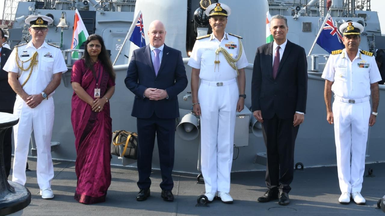 IN PHOTOS: New Zealand PM Luxon visits INS Surat in Mumbai
