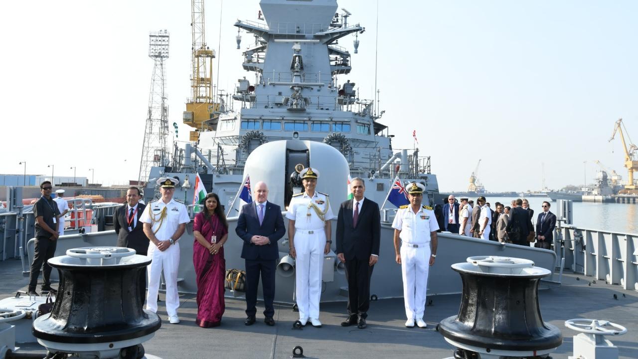 IN PHOTOS: New Zealand PM Luxon visits INS Surat in Mumbai