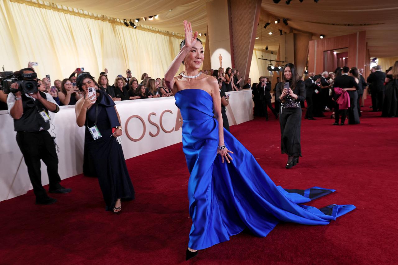 Malaysia's Tan Sri Michelle Yeoh wore a striking blue outfit commanding attention at the red carpet.