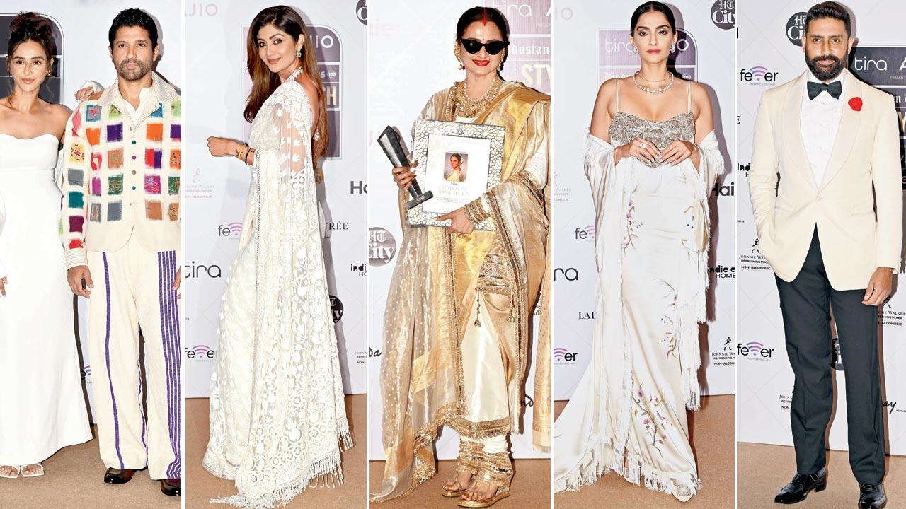 Shibani Dandekar, Farhan Akhtar; Shilpa Shetty Kundra; Rekha; Sonam Kapoor and Abhishek Bachchan