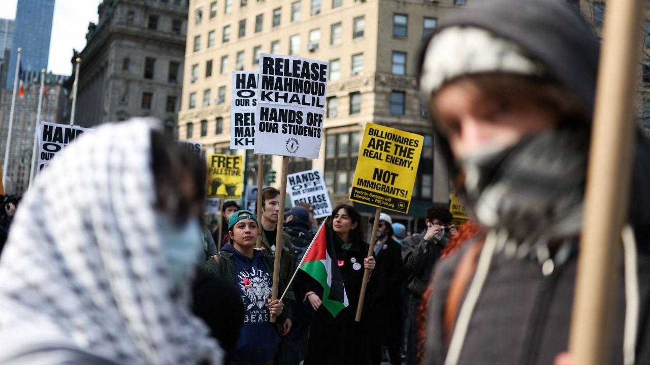 A recent graduate and one of the most prominent faces of the university's high-profile protests was arrested by US immigration officials over the weekend despite holding a permanent residency green card