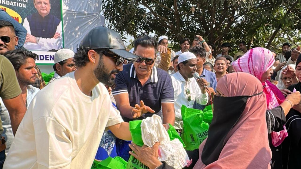Raghav Juyal distributes foodgrains in Dharavi during Ramadan