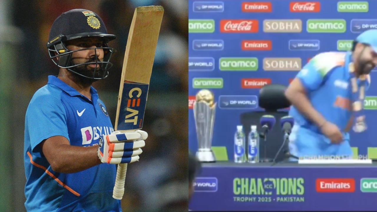 WATCH: Rohit Sharma forgets again, leaves trophy behind after press conference