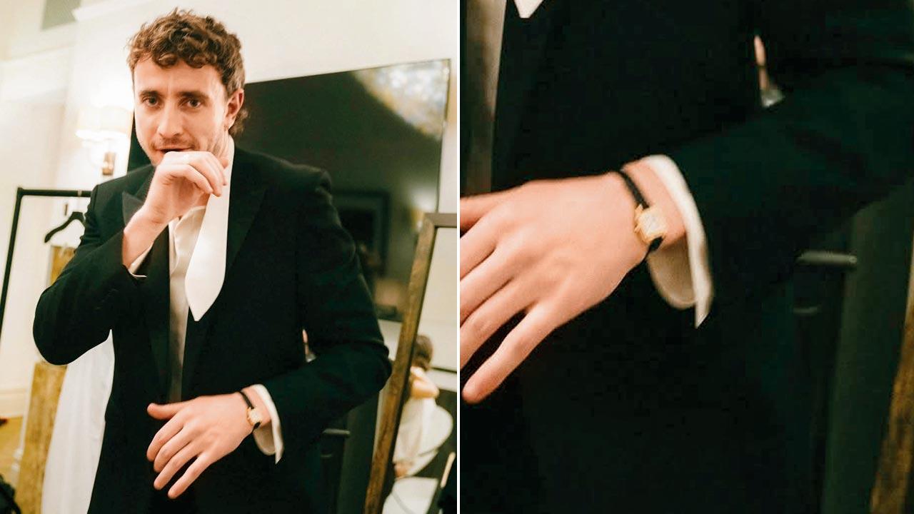 Actor Paul Mescal pairs a classic watch with a tuxedo