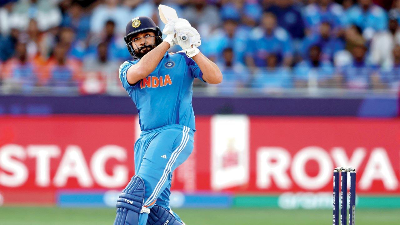 India skipper Rohit Sharma during his 76 against NZ in Dubai on Sunday. Pic/Getty Images