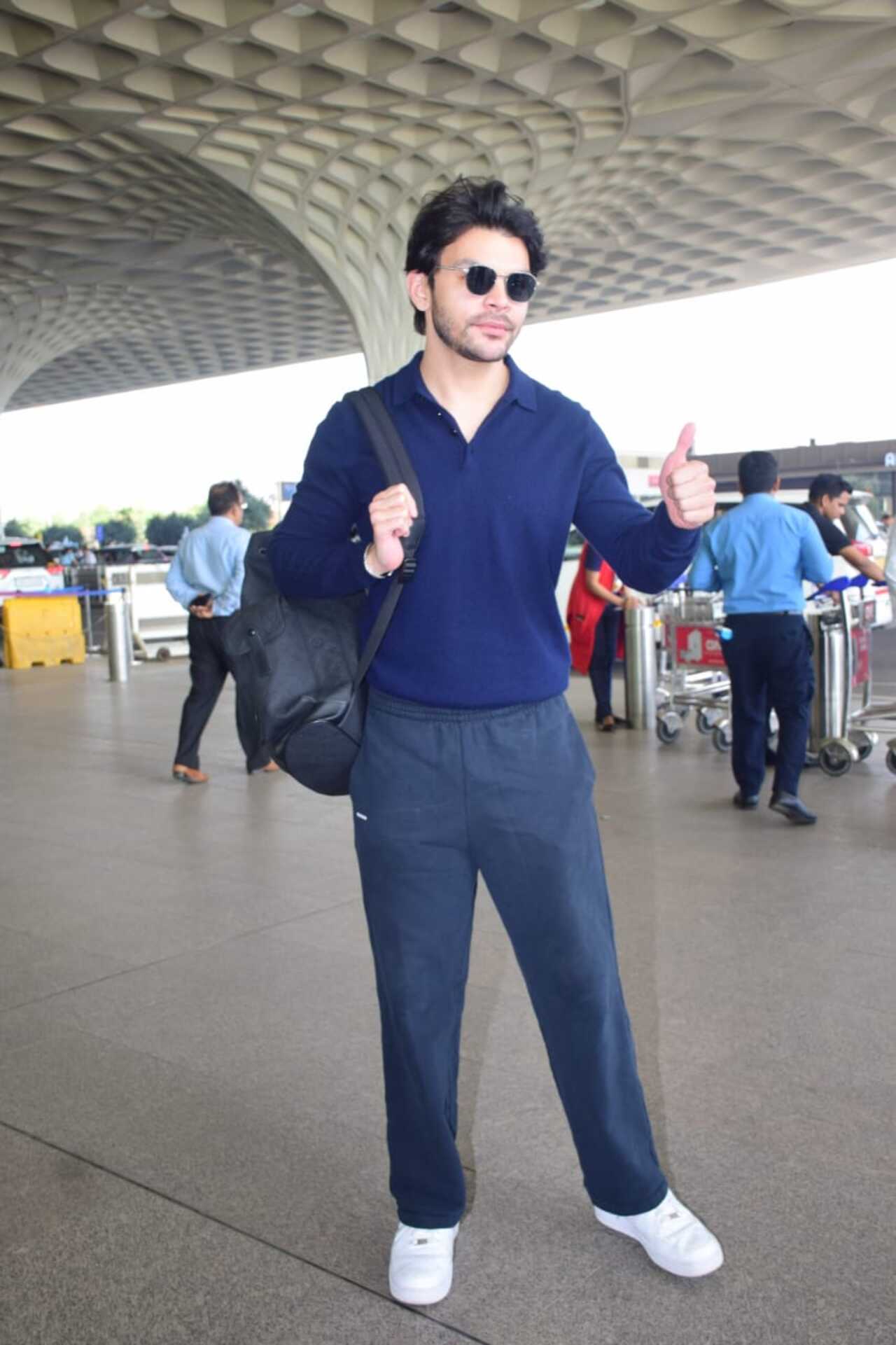 Actor Veer Pahariya looked debonair as he posed for the shutterbugs.