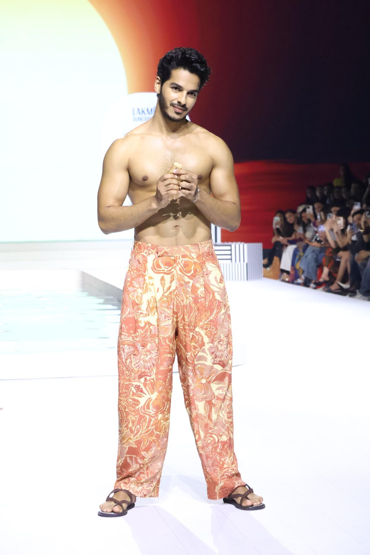 Ishaan Khatter set the runway on fire with his shirtless avatar. 