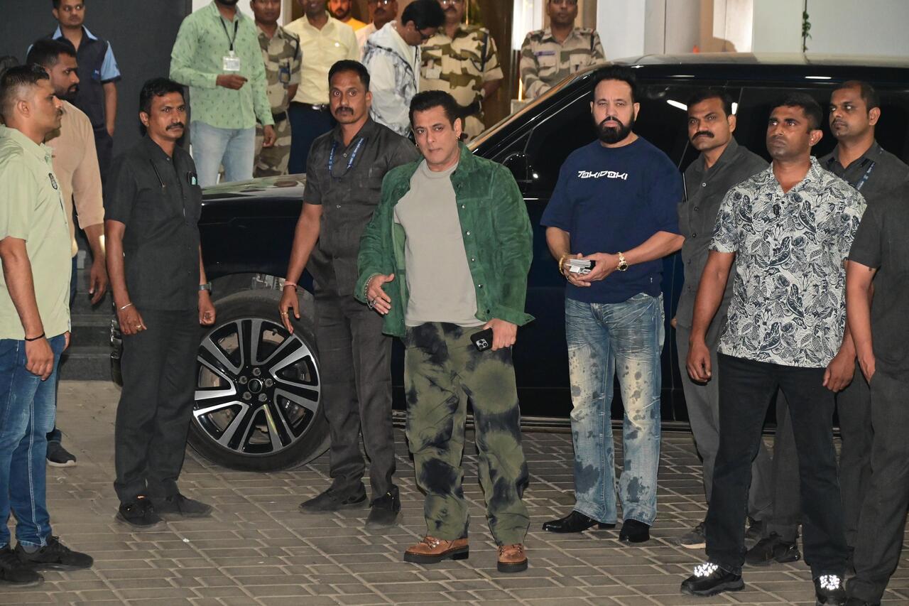 Bollywood superstar Salman Khan, who awaits the release of his film Sikandar was spotted at the private airport. 