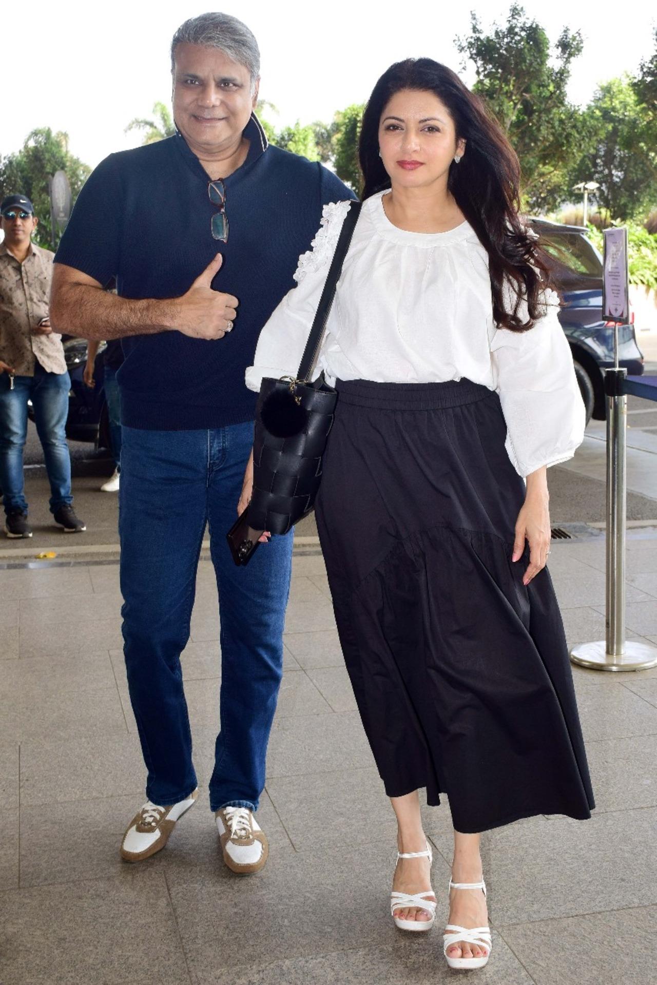His parents Bhagyashree and Himalay Dasani joined as the family stepped out together.