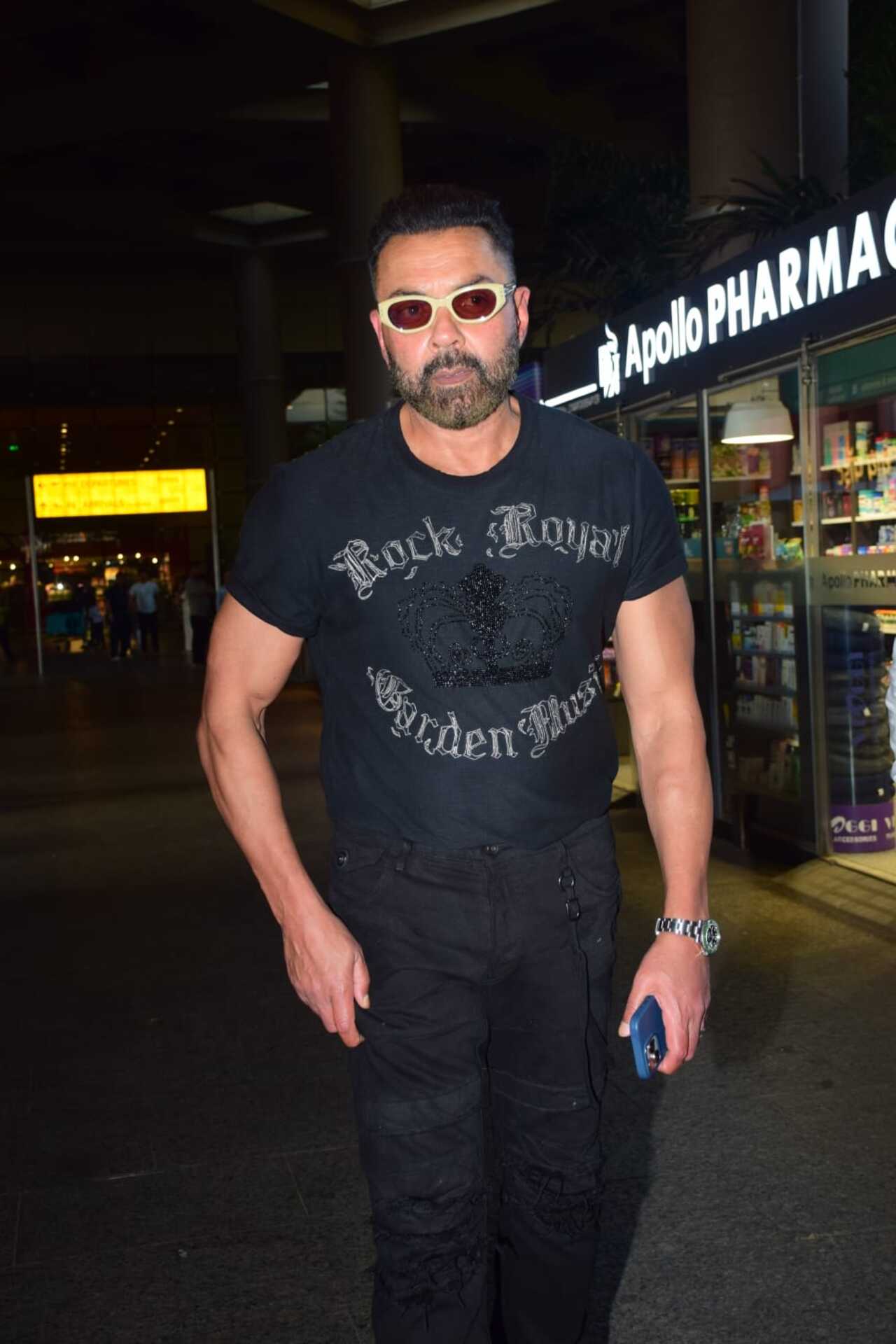Bobby Deol was spotted in a stylish look at the airport