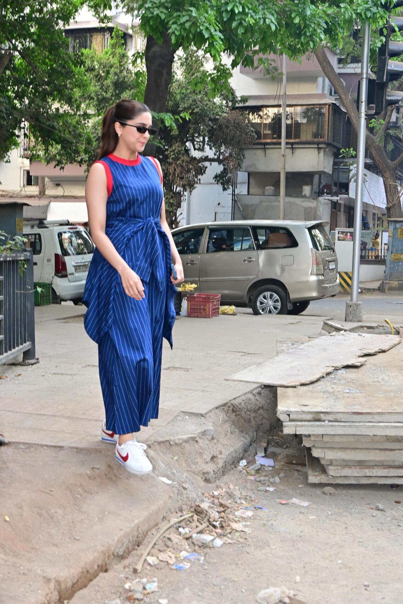 Actress Sharvari spotted in the city, navigating through dug up roads of the city