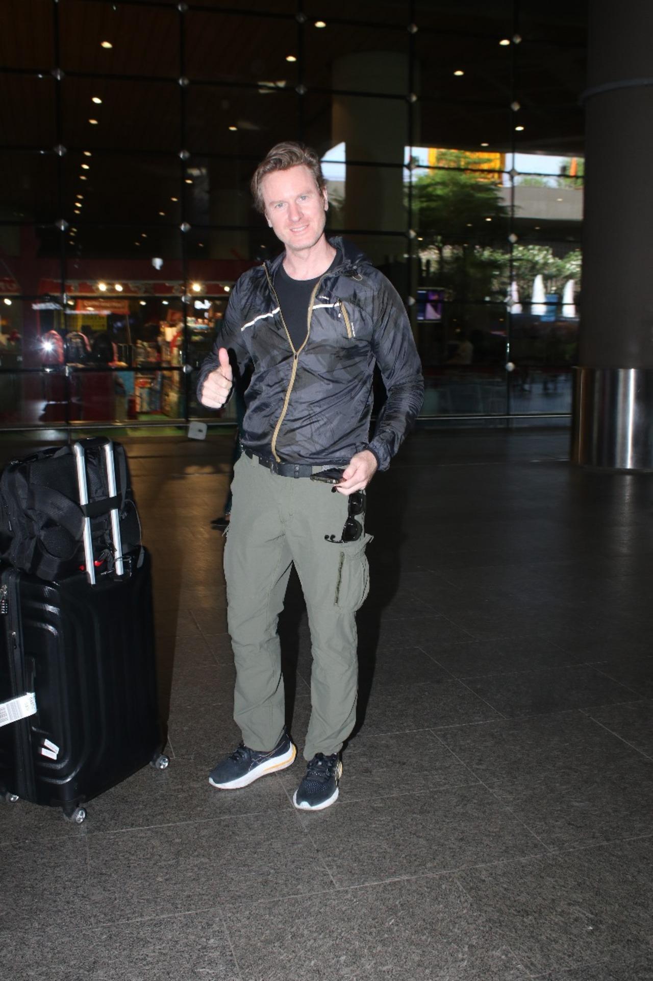 Actor Alex O'Nell who will next be seen in the Malayalam film Empuraan was spotted at the airport