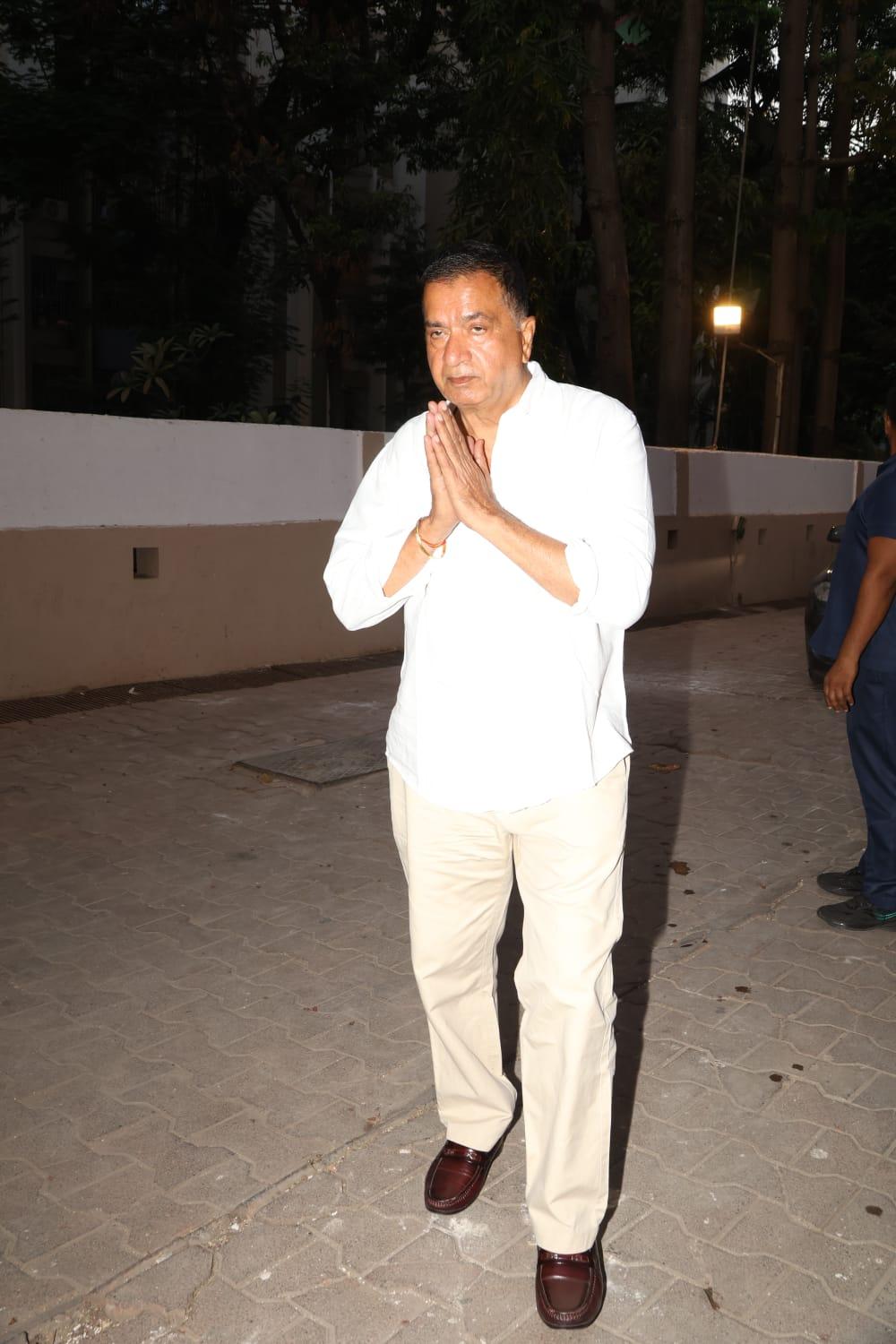 Sham Kaushal looked stressed as he arrived at Deb Mukerji's prayer meet