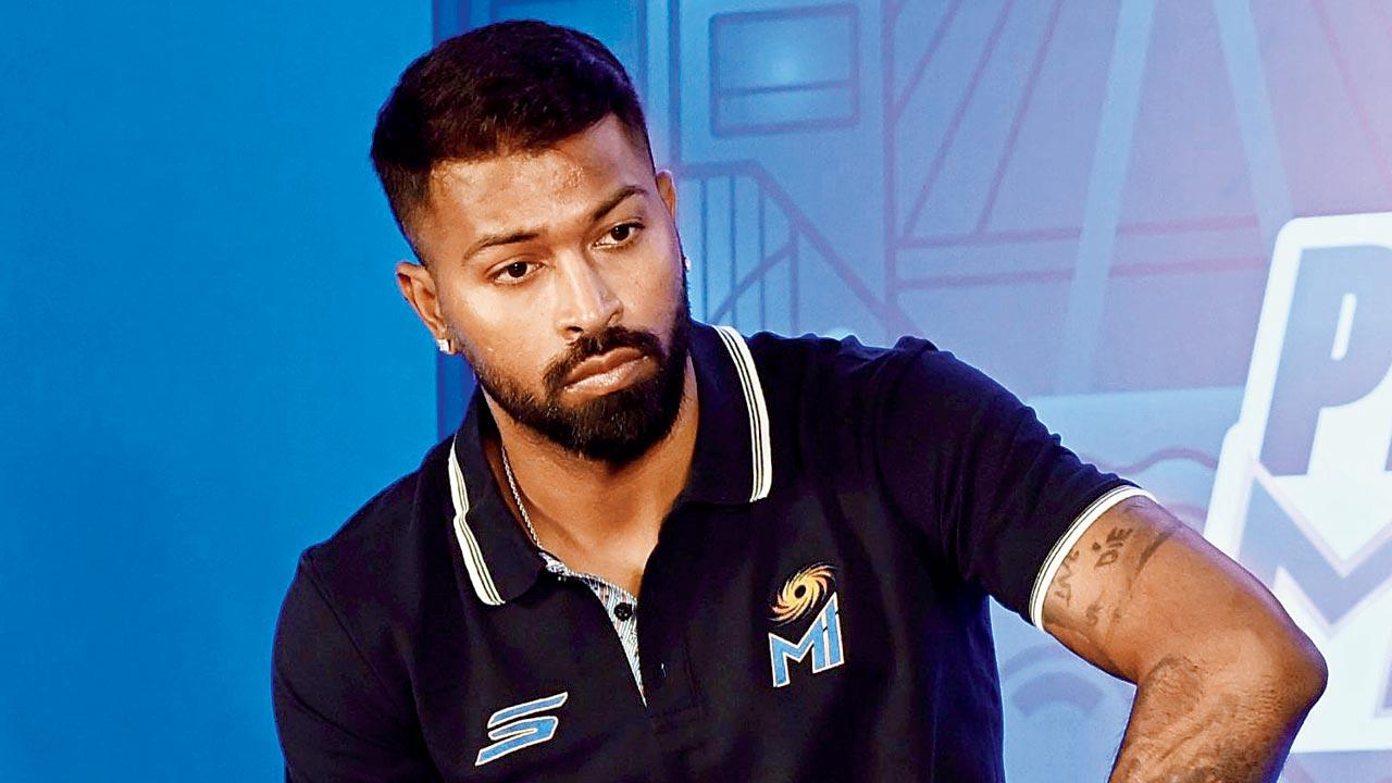 Mumbai Indians skipper Hardik Pandya at a city hotel yesterday. Pic/Sayyed Sameer Abedi