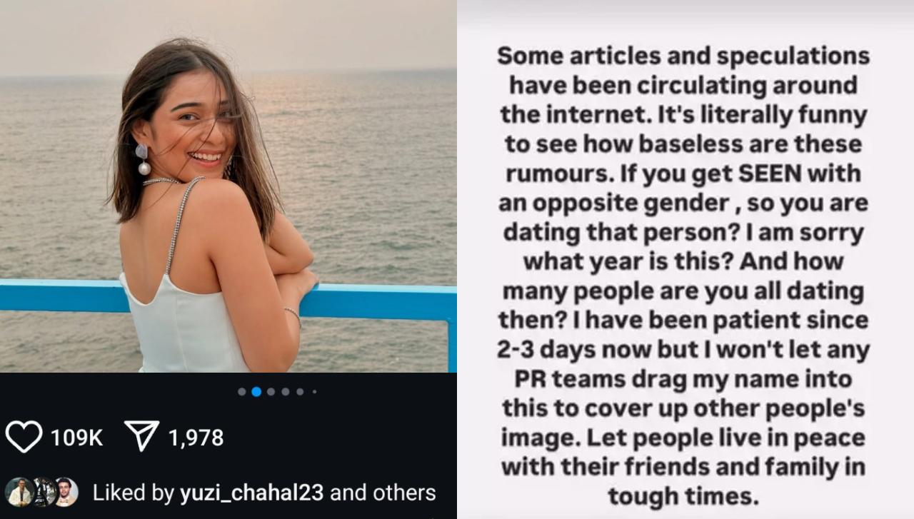 Following the renewed speculation surrounding their association, RJ Mahvash had previously addressed the rumours, strongly refuting any romantic involvement with Yuzvendra Chahal. She criticised the spread of misinformation and slammed those attempting to tarnish reputations through PR stunts. She also questioned the mindset of individuals who assume a romantic relationship merely based on casual public appearances