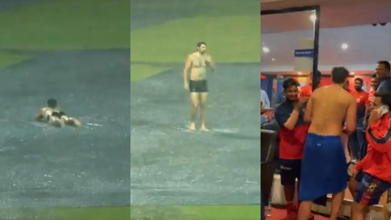 Tim David makes most of rain delay with impromptu swim session at Chinnaswamy