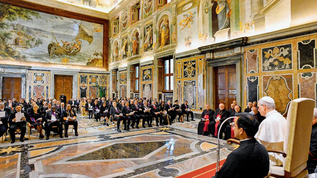 Pope Leo XIV hosts his first official meeting