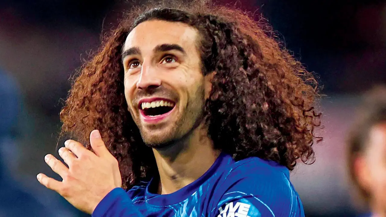 Goal-scorer Marc Cucurella celebrates Chelsea’s win over  Man United on Friday. Pic/AFP