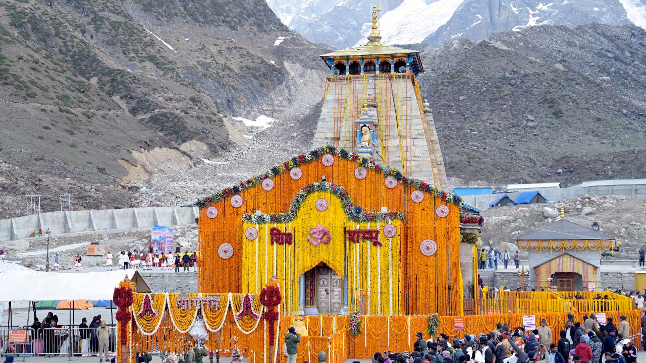 The gates of the temple located at a height of more than 11,000 ft were opened at 7 am, Badrinath-Kedarnath Temple Committee (BKTC) officials said