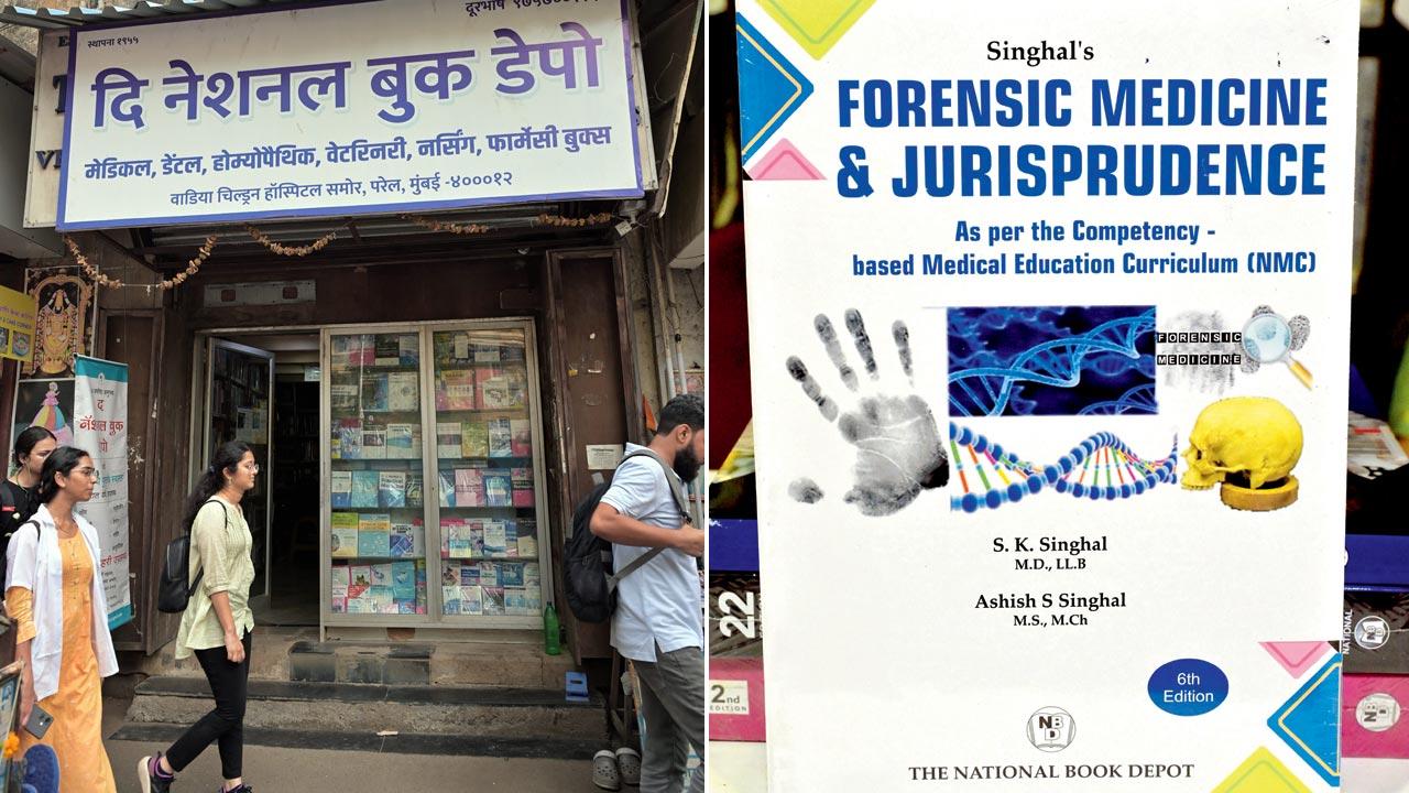 The bookshop stands tall in Parel; (right) Forensic Medicine & Jurisprudence, one of the bestselling books 