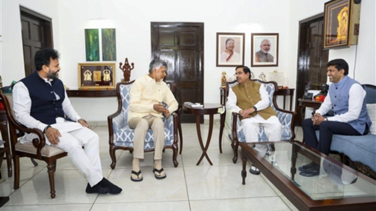 The Andhra CM met with various other Union ministers and asked them for the Centre’s support for the water transfer project