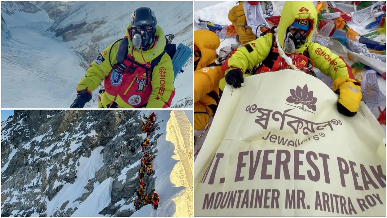 IN PHOTOS: Aritra Roy becomes first person from Tripura to scale Mount Everest