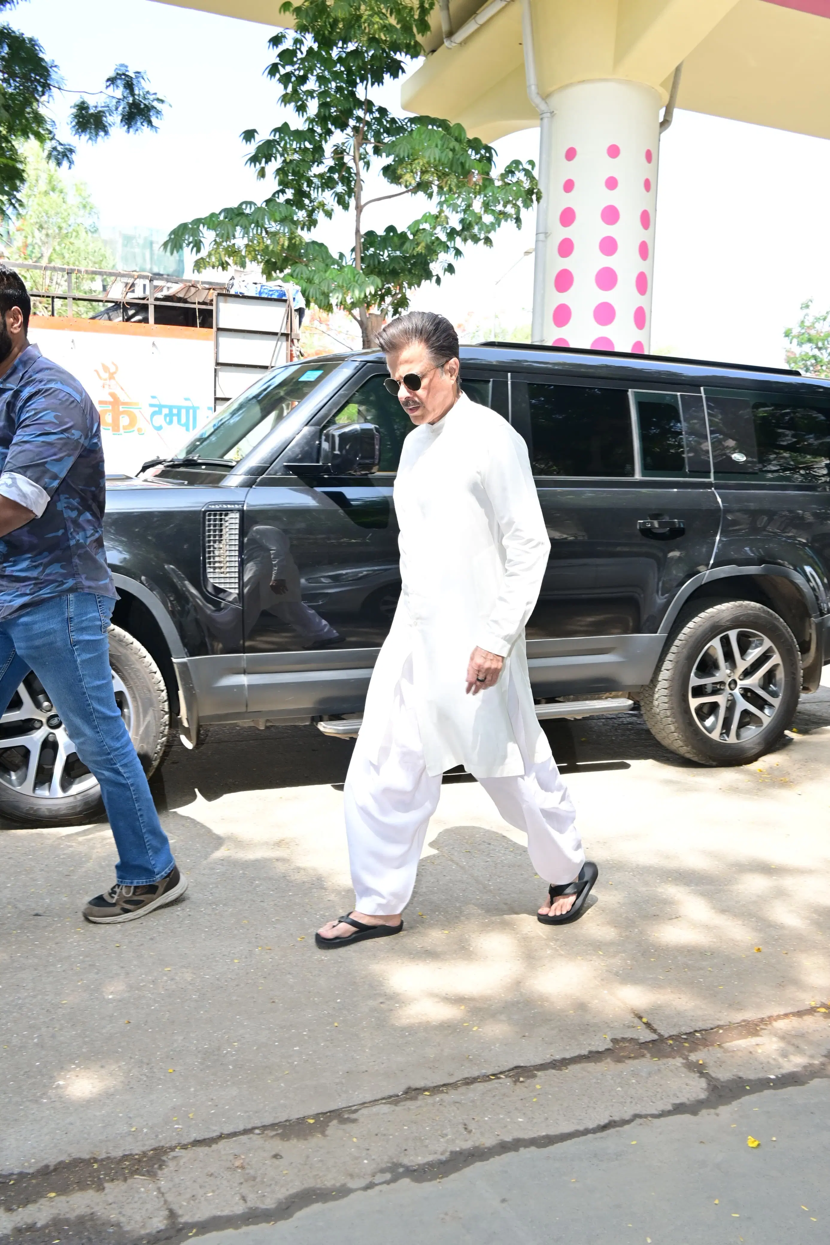 Anil Kapoor was snapped as he arrived at his late mother Nirmal Kapoor’s residence to participate in the puja held on the 13th day since her demise