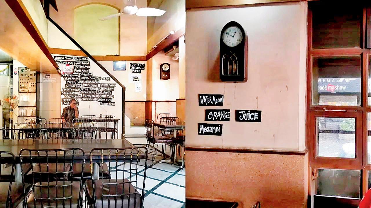 Café Excelsior
When you watched a movie at Excelsior cinema, you always ate at Café Excelsior. The theatre has had an upgrade, but the cafe still maintains its old-world charm, complete with old clocks and walls stained with time. After all, it has been around since 1919. With bentwood chairs, wall fans, and unpretentious charm, this Irani café is a favourite for students, office-goers, and old-timers alike. Order the kheema pav or mutton cutlet with a side of nostalgia, and end with caramel custard. It’s a cash-only, no-frills experience (Pic Courtesy: mid-day archive)
WHERE: Kitab Mahal, opp Excelsior Cinema, Azad Maidan, FortPRICE: Rs 800 for two 