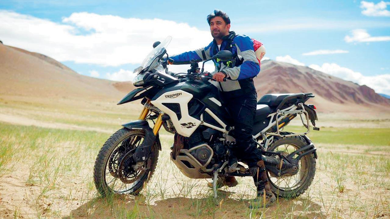 Amit Sadh with his bike