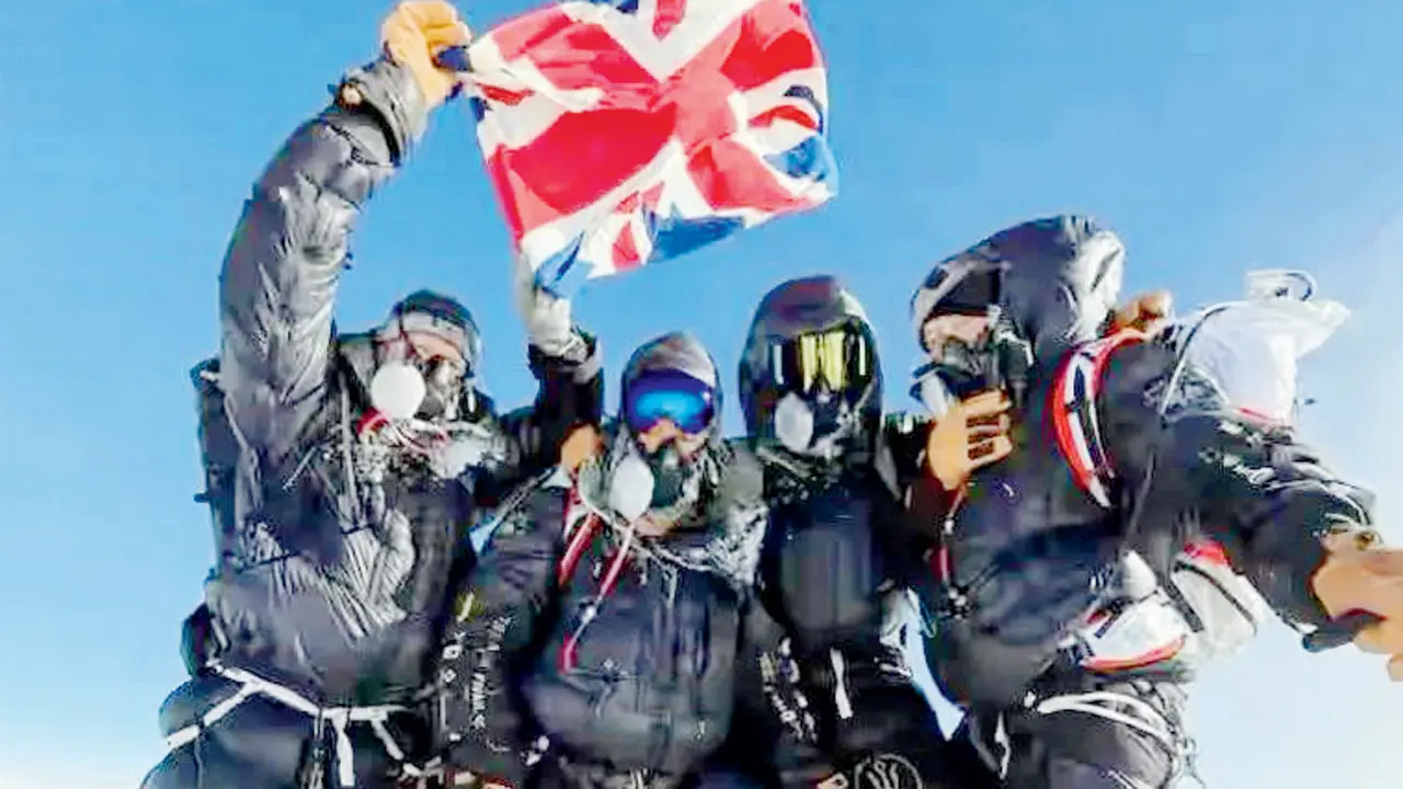 British climbers summit Everest in record bid