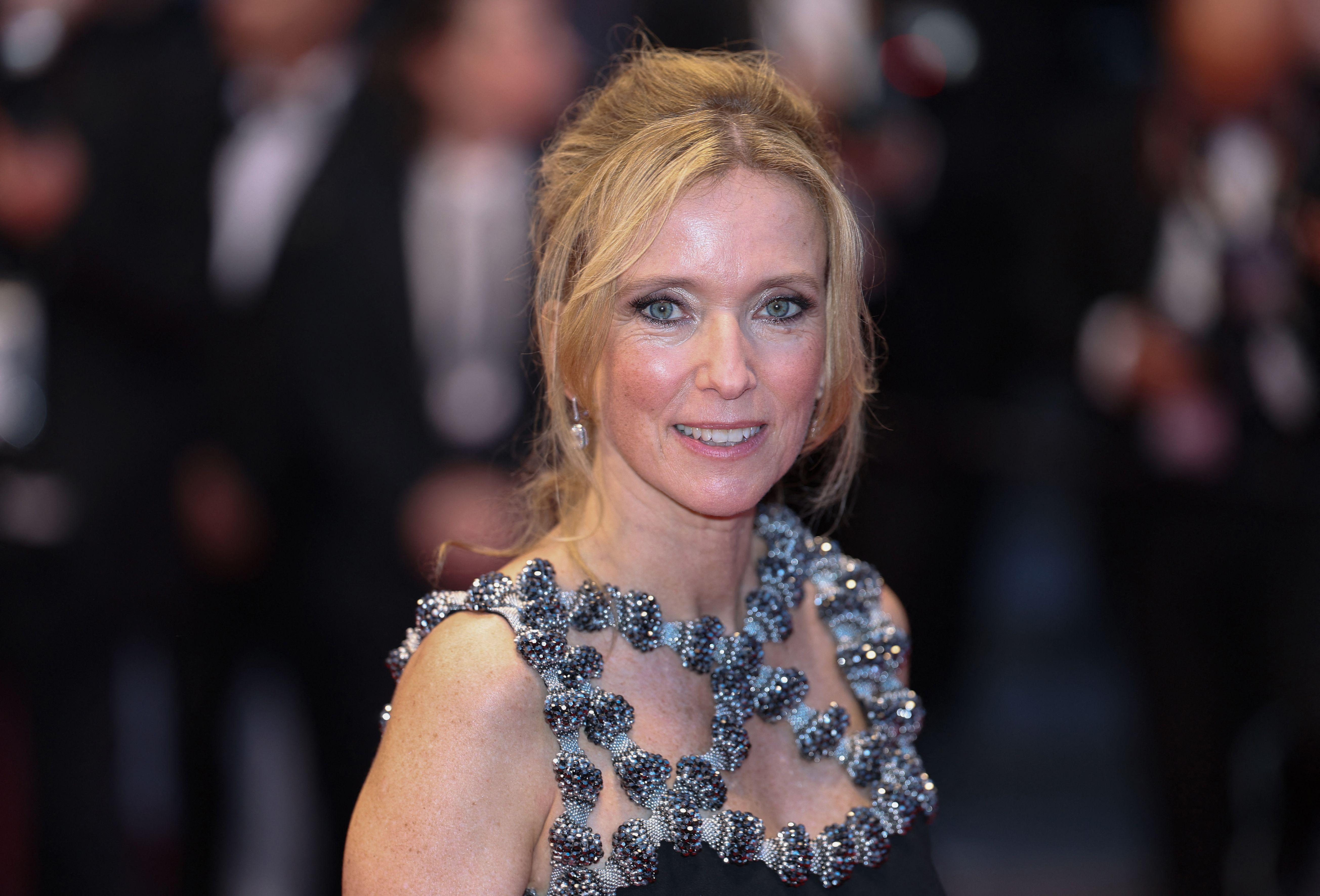 French actress Léa Drucker attended the screening of Dossier 137, looking radiant in a black gown with stylish, decorated sleeves