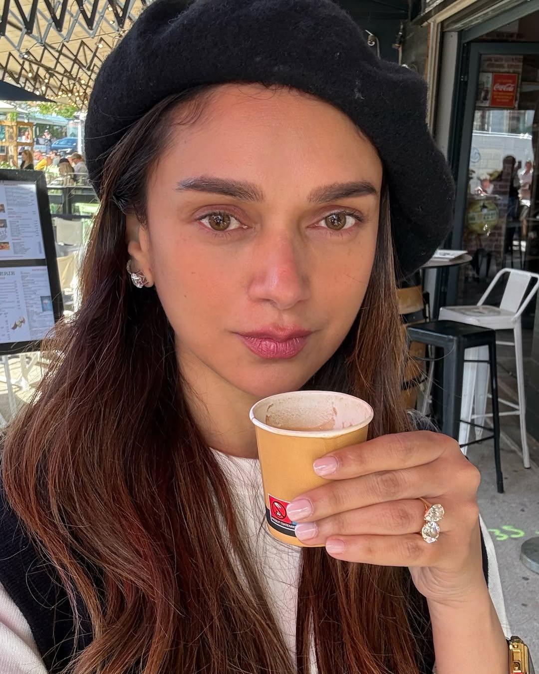 As Aditi Rao Hydari touched down in France just before the Cannes Film Festival kicked off, she shared a series of pictures revealing her touchdown ritual, which included enjoying a double shot of espresso