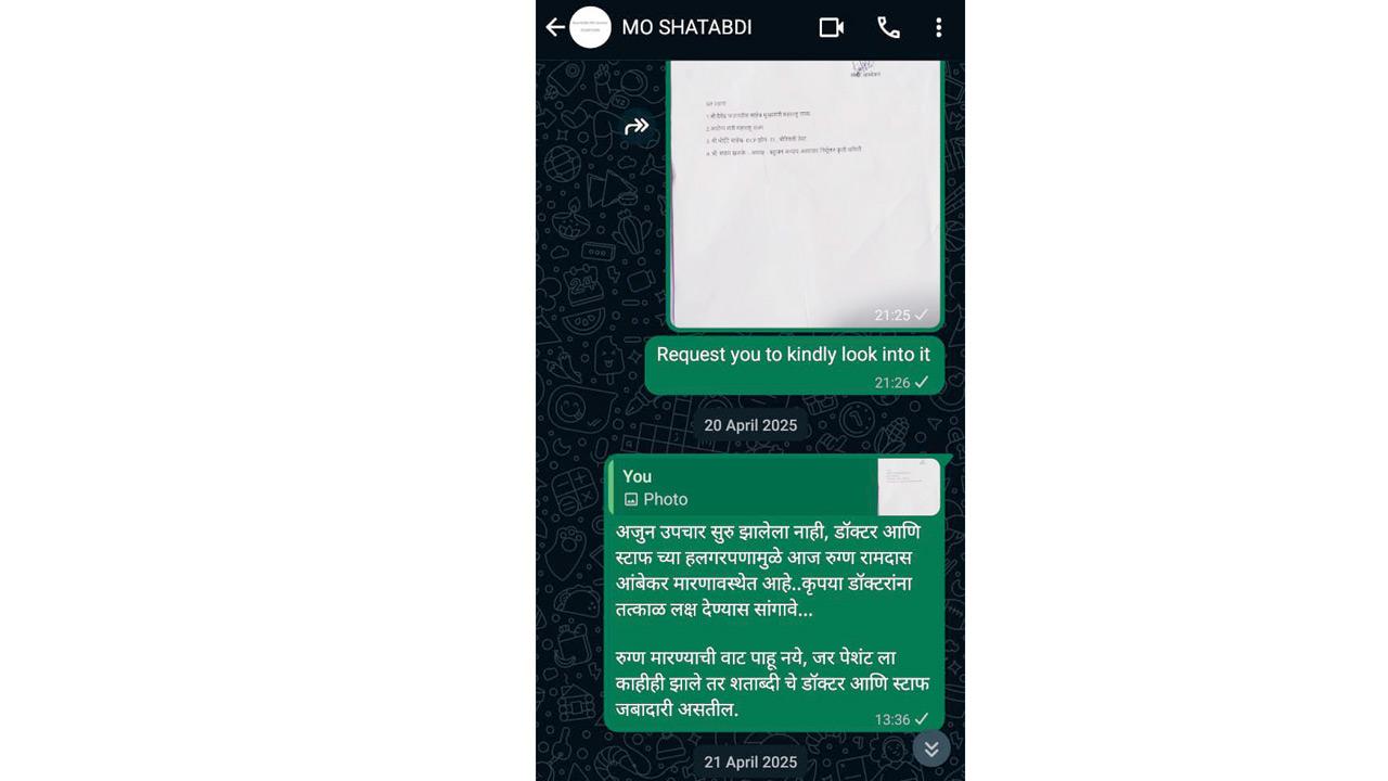 Screenshot of NGO activist Shyam Jhalke chatting with a medical officer at Shatabdi Hospital. Pics/By Special Arrangement