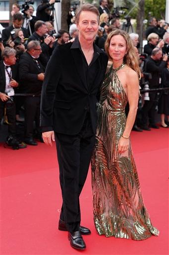 US actor Edward Norton and his spouse, Canadian producer Shauna Robertson, arrived for the screening of the film The Phoenician Scheme at the 78th edition of the Cannes Film Festival in Cannes, southern France, on May 18, 2025